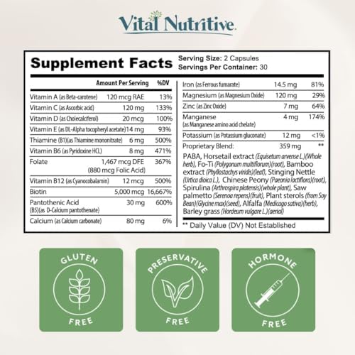 Vitalyra Biotin & B-Complex Hair Vitamins - Hair, Skin & Nails Supplement