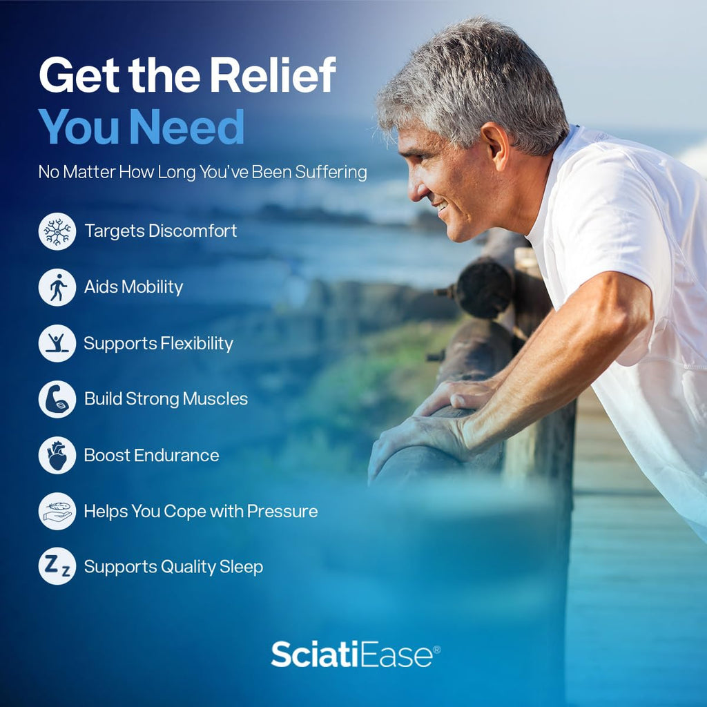 Sciatic Nerve Support Supplement – Nerve Health Formula With Vitamins & Herbs For Nerve Comfort & Wellness Support, 120 Capsules