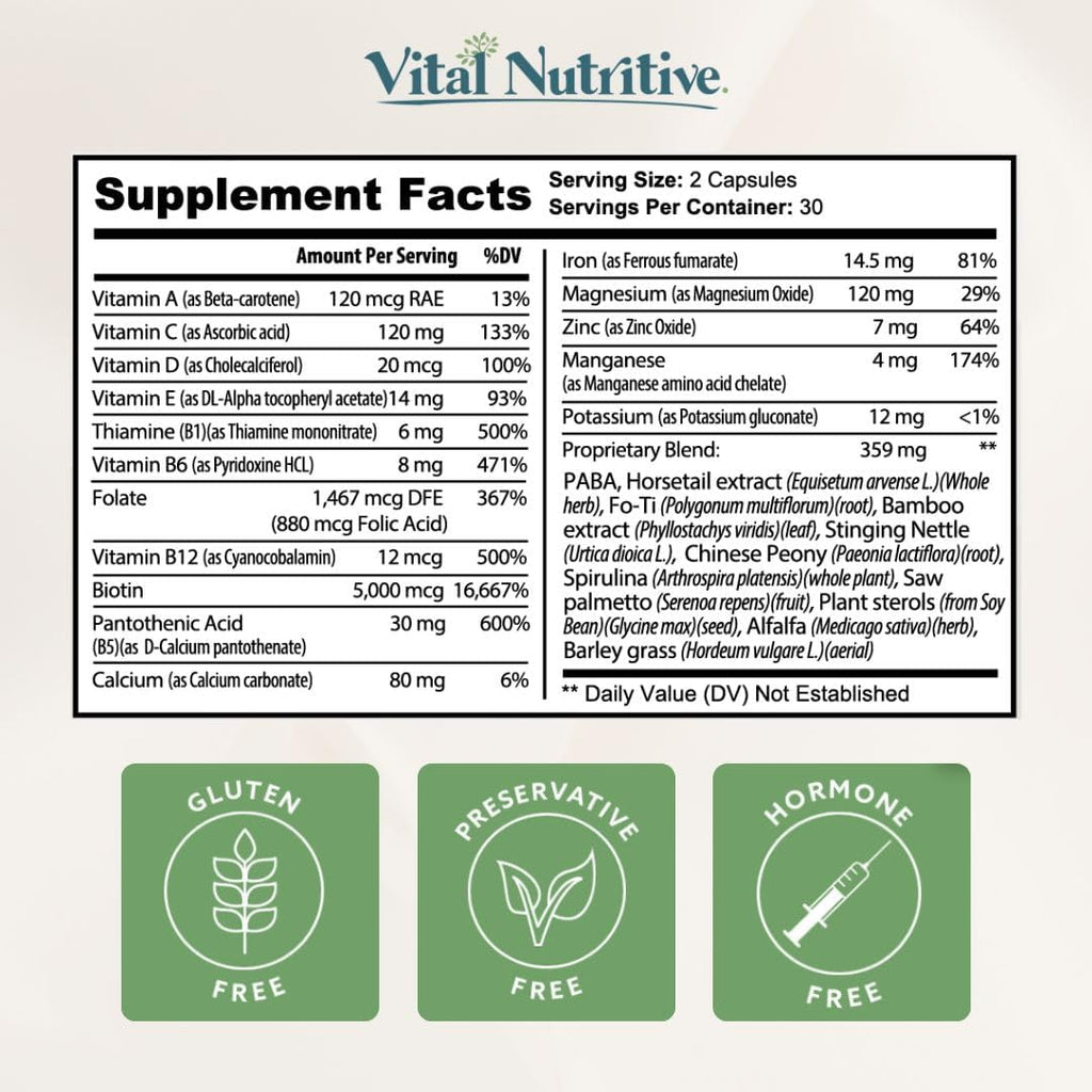 Vitalyra Biotin & B-Complex Hair Vitamins - Hair, Skin & Nails Supplement