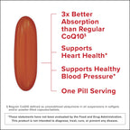 Qunol Ultra CoQ10 100mg Softgels- 3X Better Absorption Coenzyme Q10 Supplements - Antioxidant Supplement for Vascular and Heart Health & Energy Production