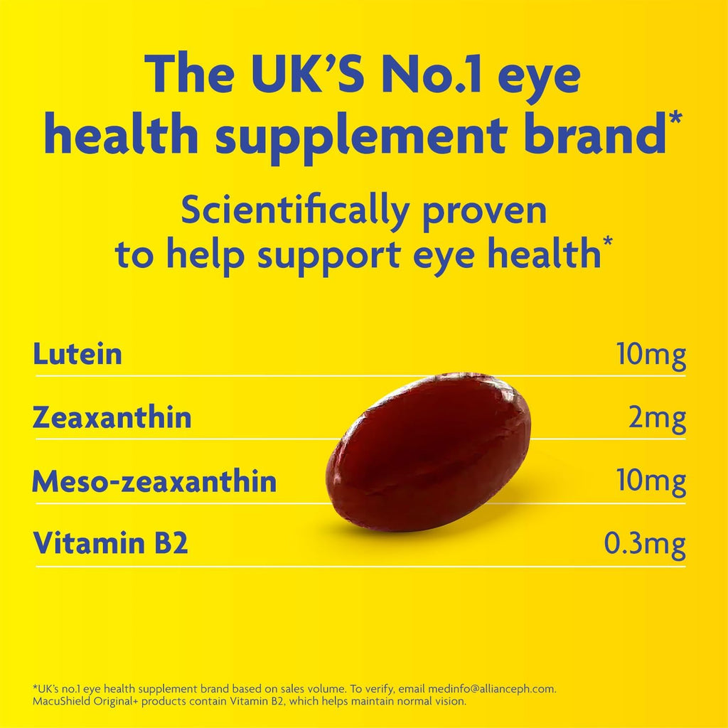 MacuShield Original+ Eye Health Supplement 90 Capsules