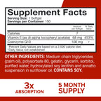 Qunol Ultra CoQ10 100mg Softgels- 3X Better Absorption Coenzyme Q10 Supplements - Antioxidant Supplement for Vascular and Heart Health & Energy Production