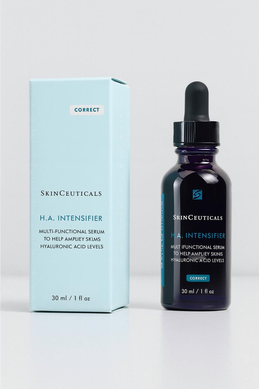 SkinCeuticals H.A. Intensifier serum bottle and packaging on a white background